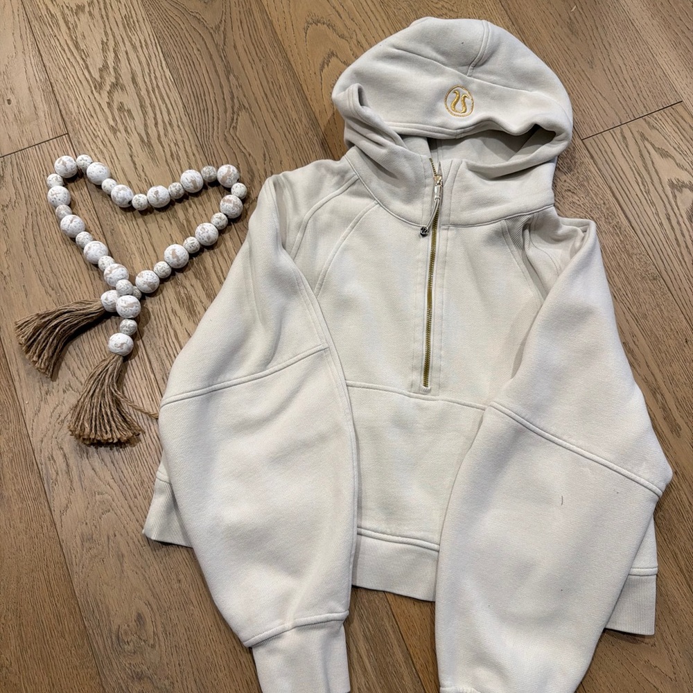 lululemon athletica Cream Half zip Scuba